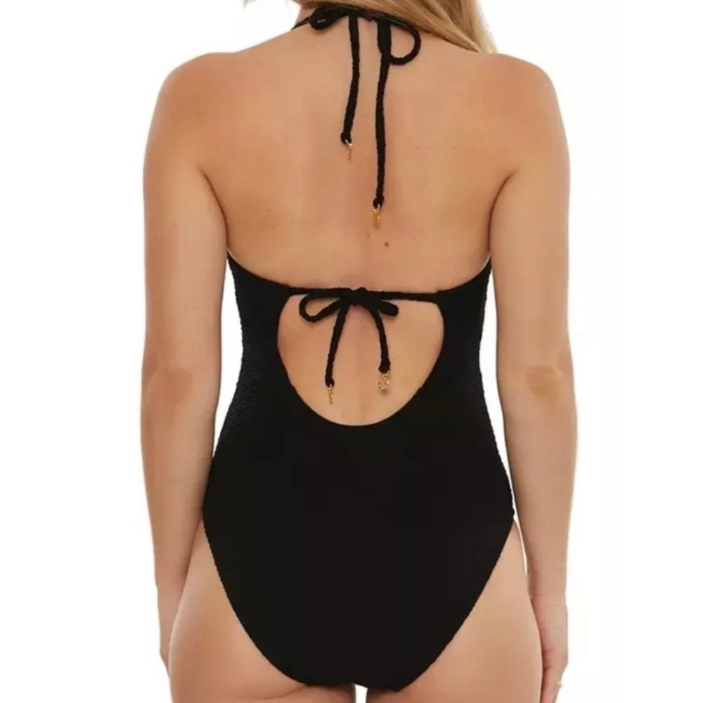 Trina Turk Black Sands Textured 1pc Swimsuit 6 Small - Picture 3 of 7
